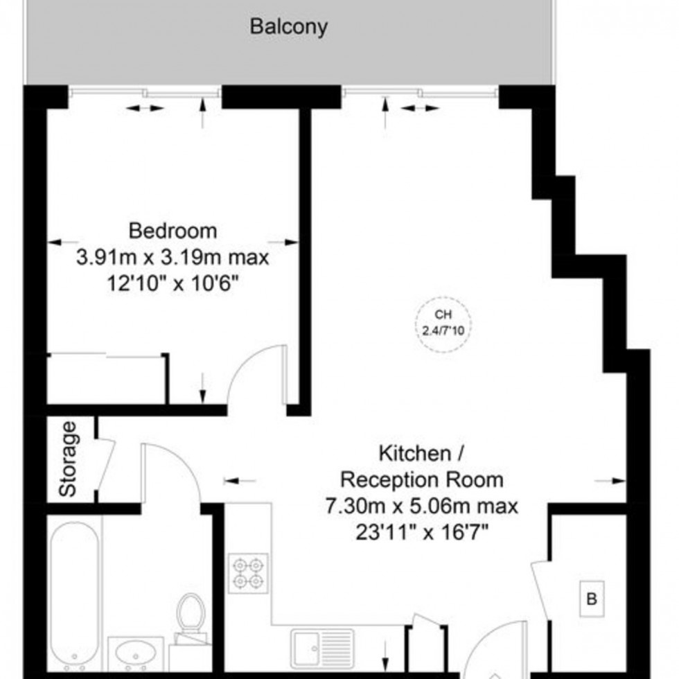 Floorplan for Heritage Tower E14 3NW