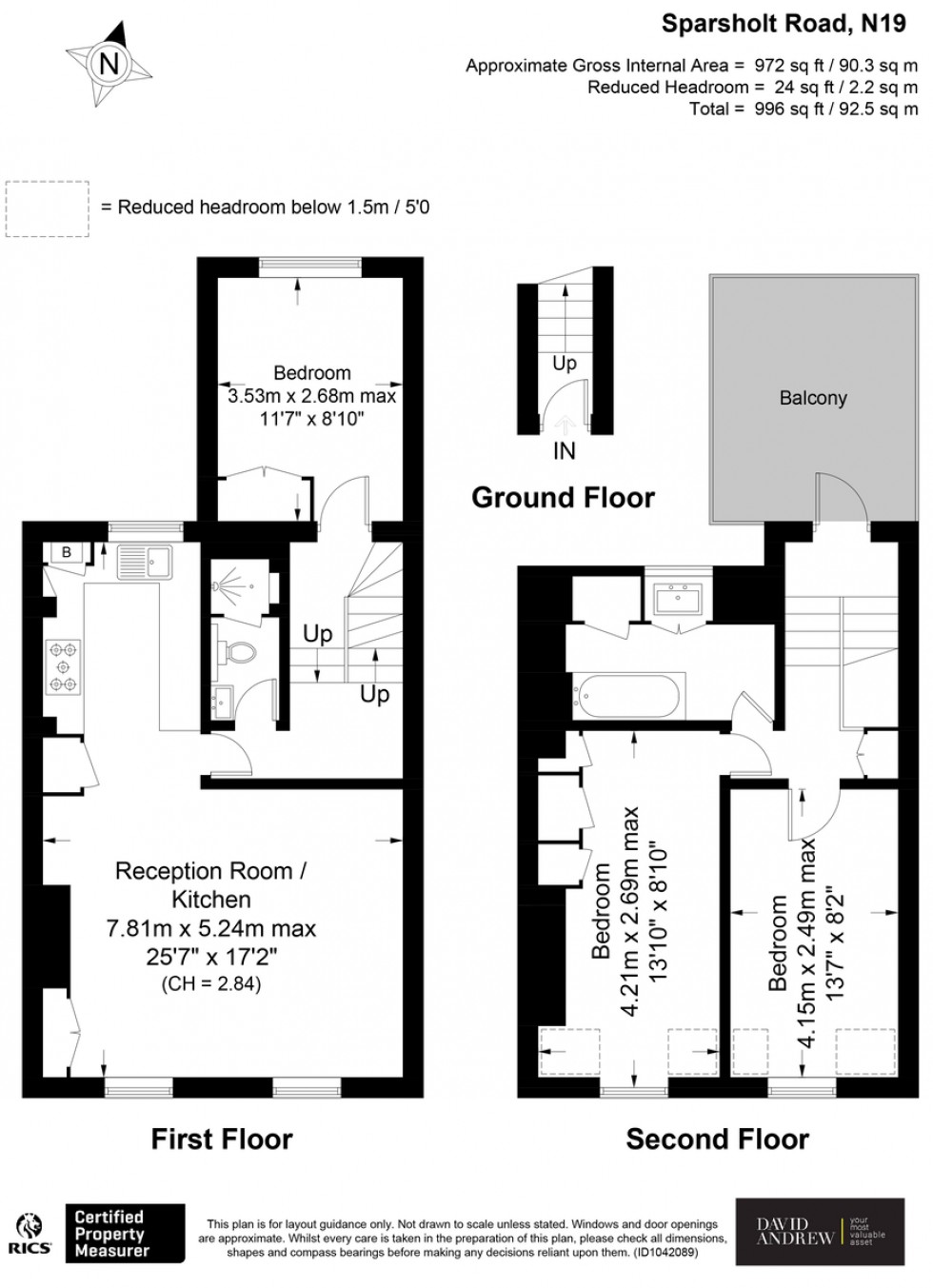 Floorplan for Sparsholt Road N19