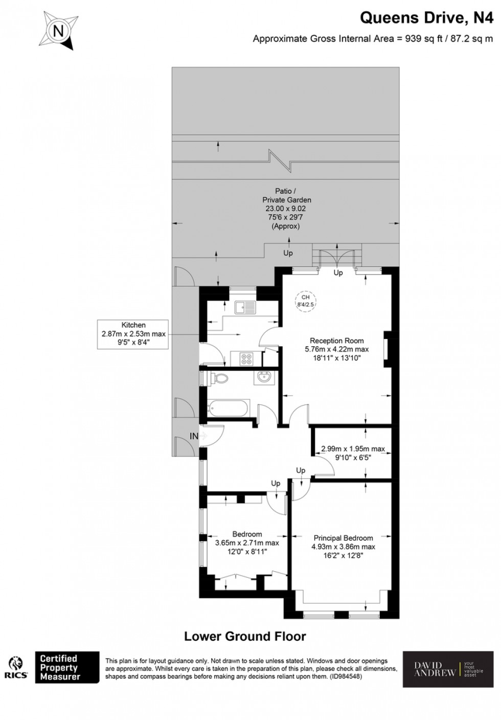 Floorplan for Queens Drive, N4 2BG