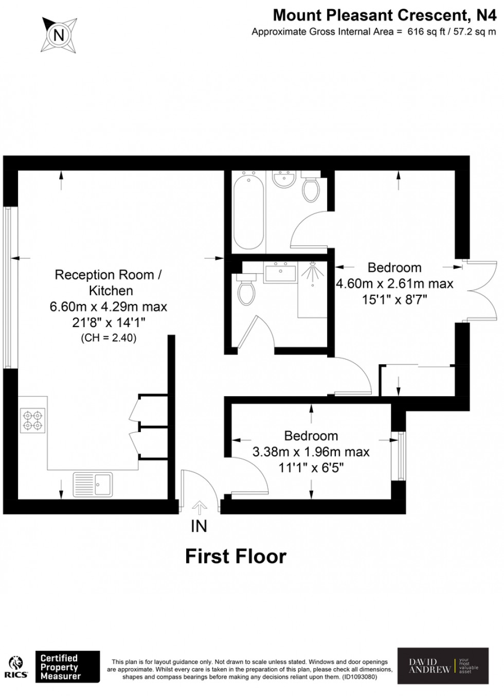 Floorplan for Mount Pleasant Crescent N4 4HU
