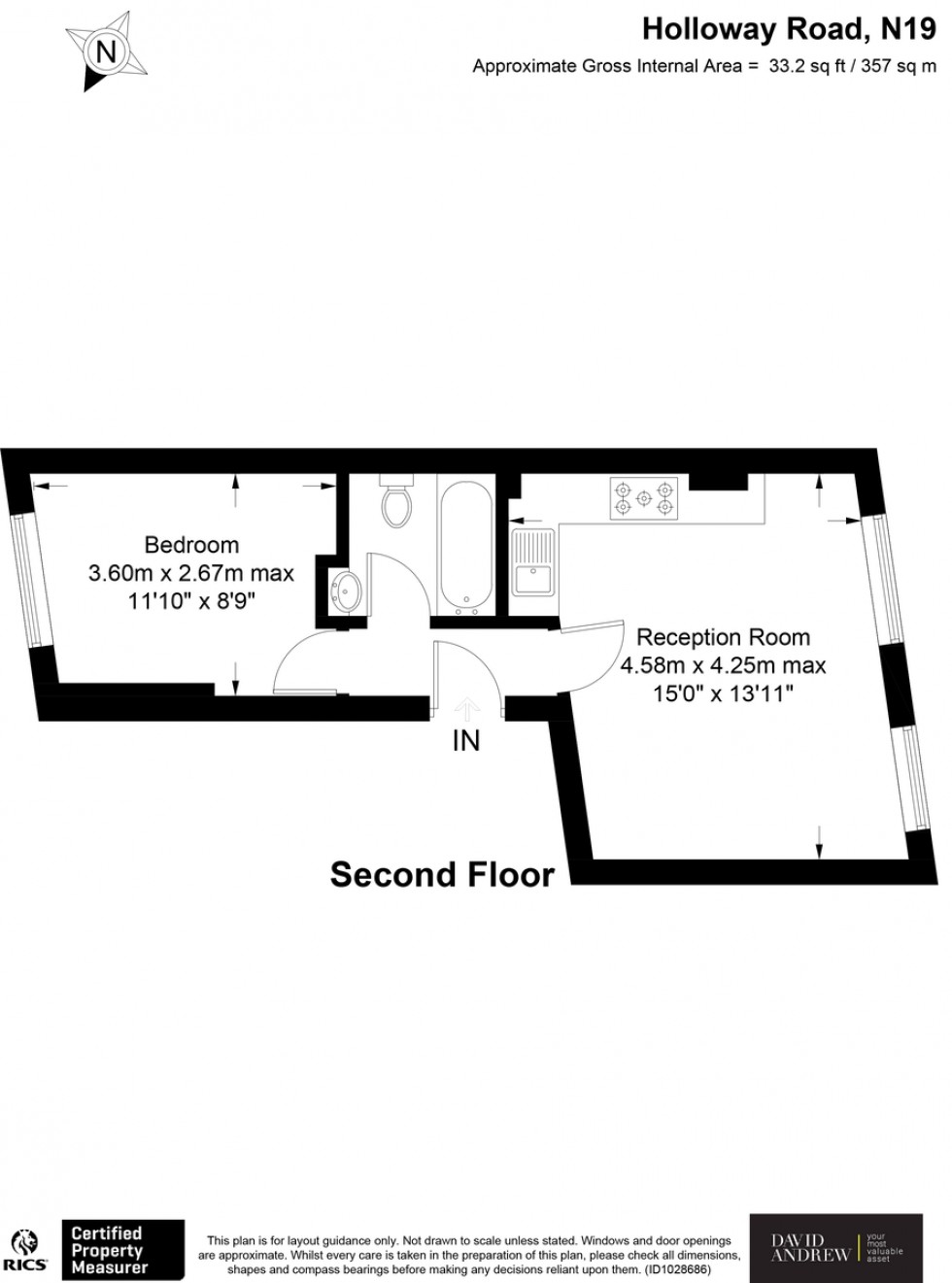 Floorplan for Holloway Road, N19 3NH