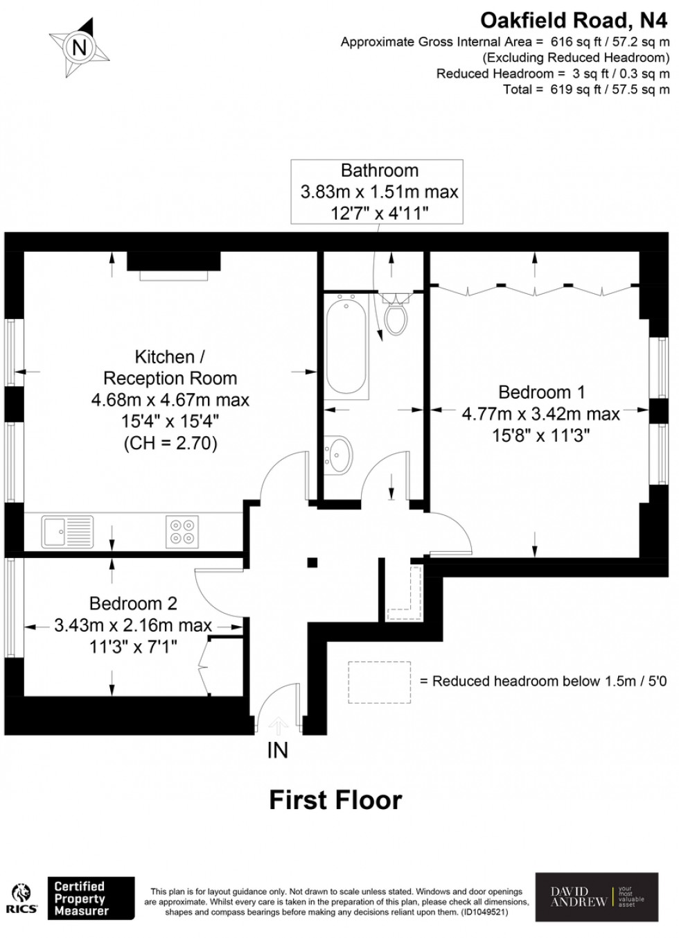 Floorplan for Oakfield Road N4 4LB