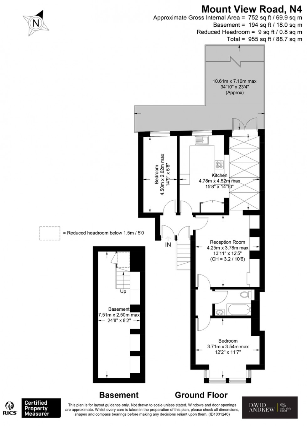 Floorplan for Mount View Road N4 4SS