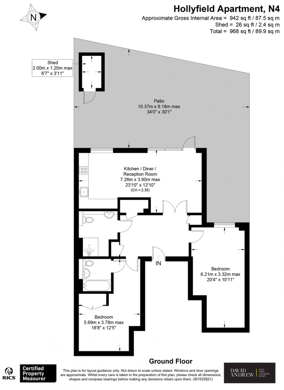 Floorplan for Pooles Park N4 3FG