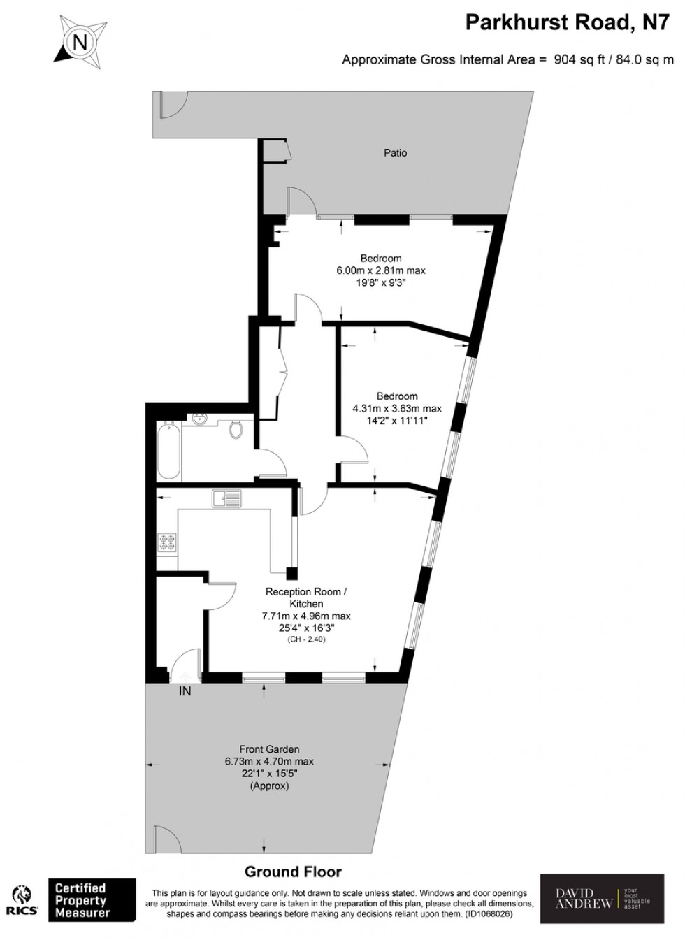Floorplan for Parkhurst Road, N7 0FF