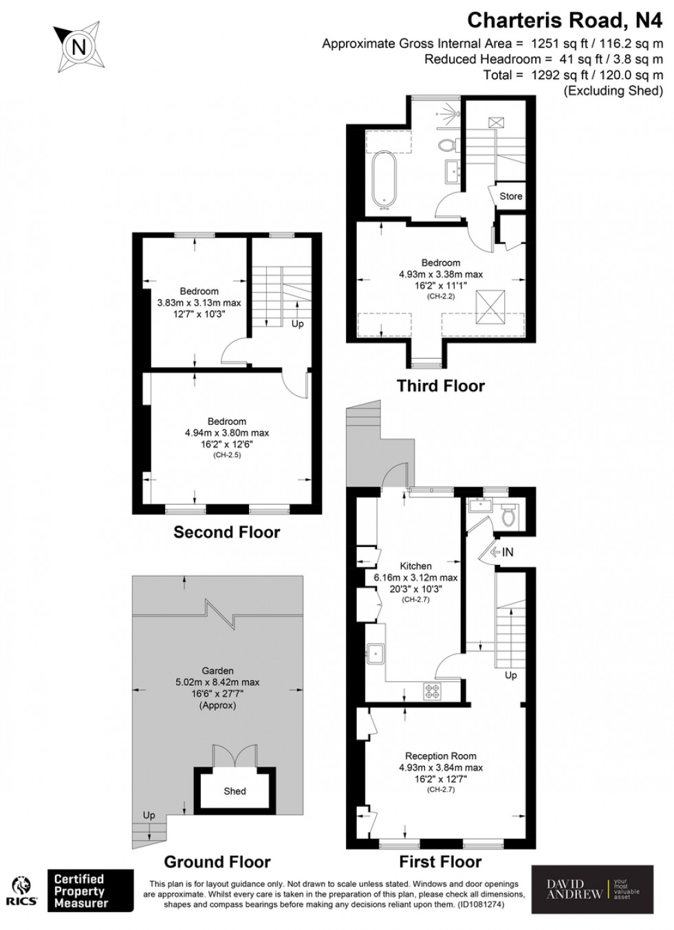 Floorplan for Charteris Road N4 3AB