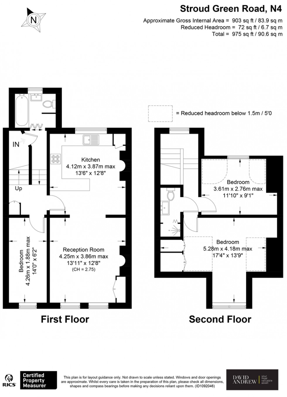 Floorplan for Stroud Green Road N4 3RZ