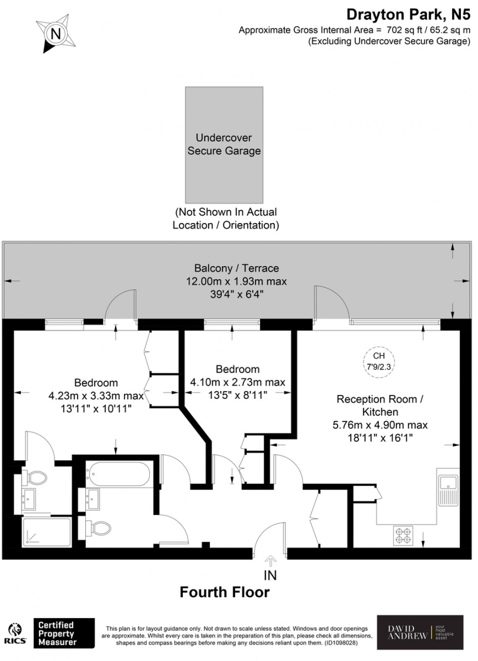 Floorplan for Drayton Park N5 1BF