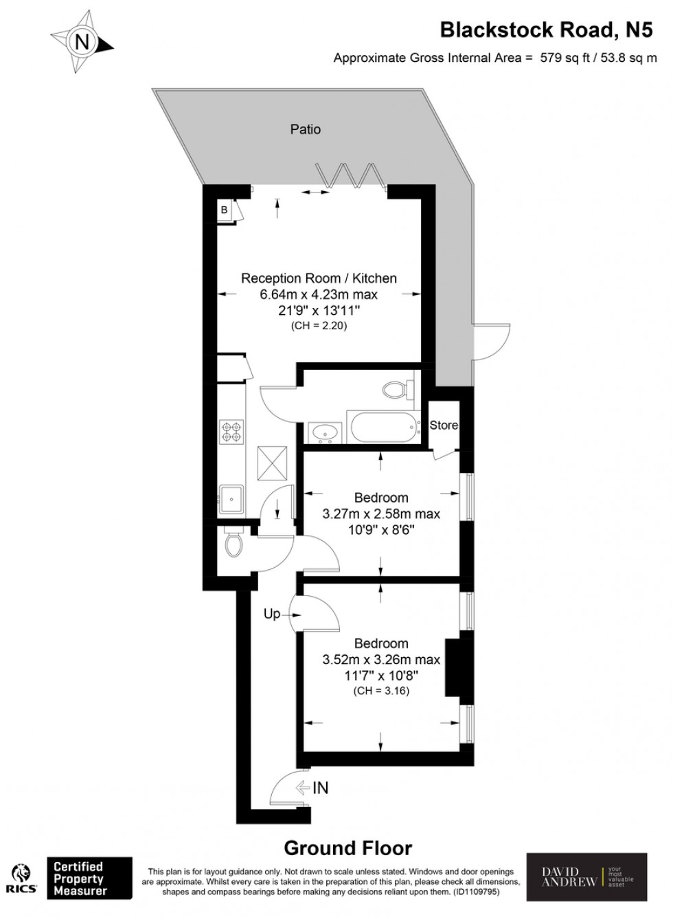 Floorplan for Blackstock Road, N5 1HA