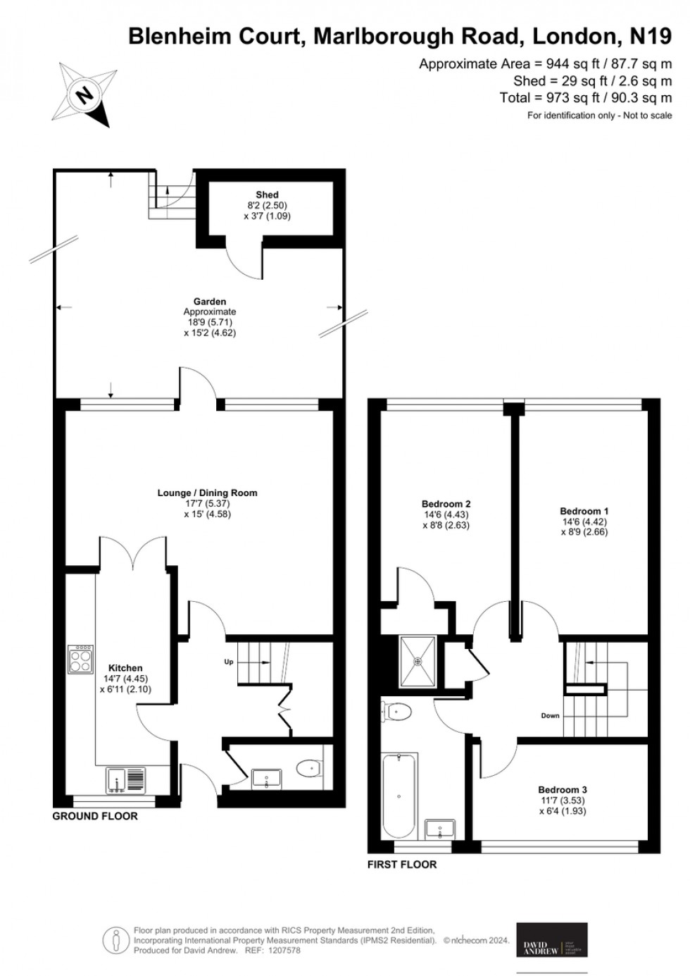 Floorplan for Blenheim Court, Marlborough Road - N19 4HU