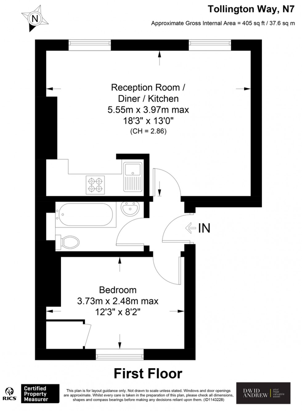 Floorplan for Tollington Way, London - N7 6RE