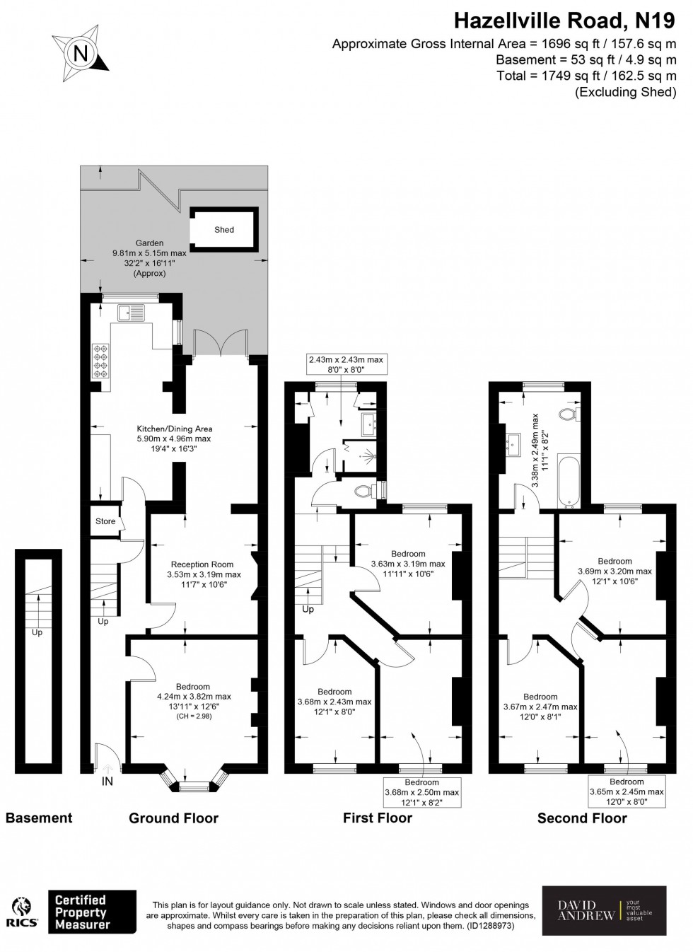 Floorplan for Hazellville Road, London, N19