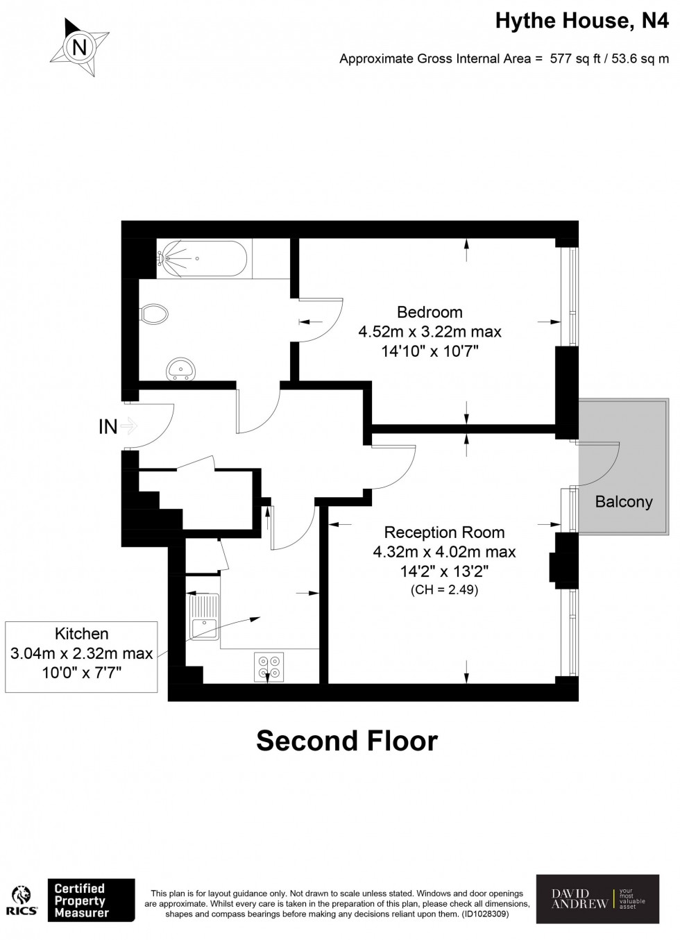 Floorplan for Green Lanes Walk, Hythe House, N4