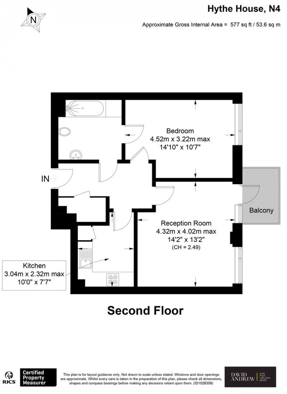 Floorplan for Green Lanes Walk, Hythe House, N4