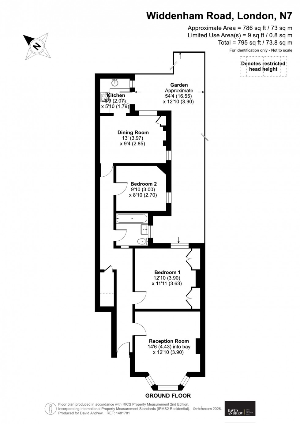Floorplan for Widdenham Road, London, N7