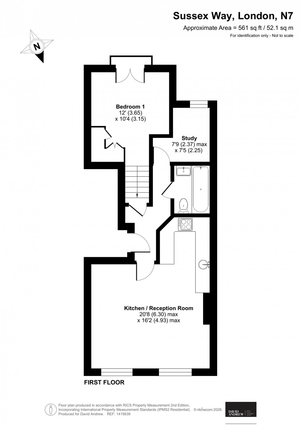 Floorplan for Sussex Way, London, N7