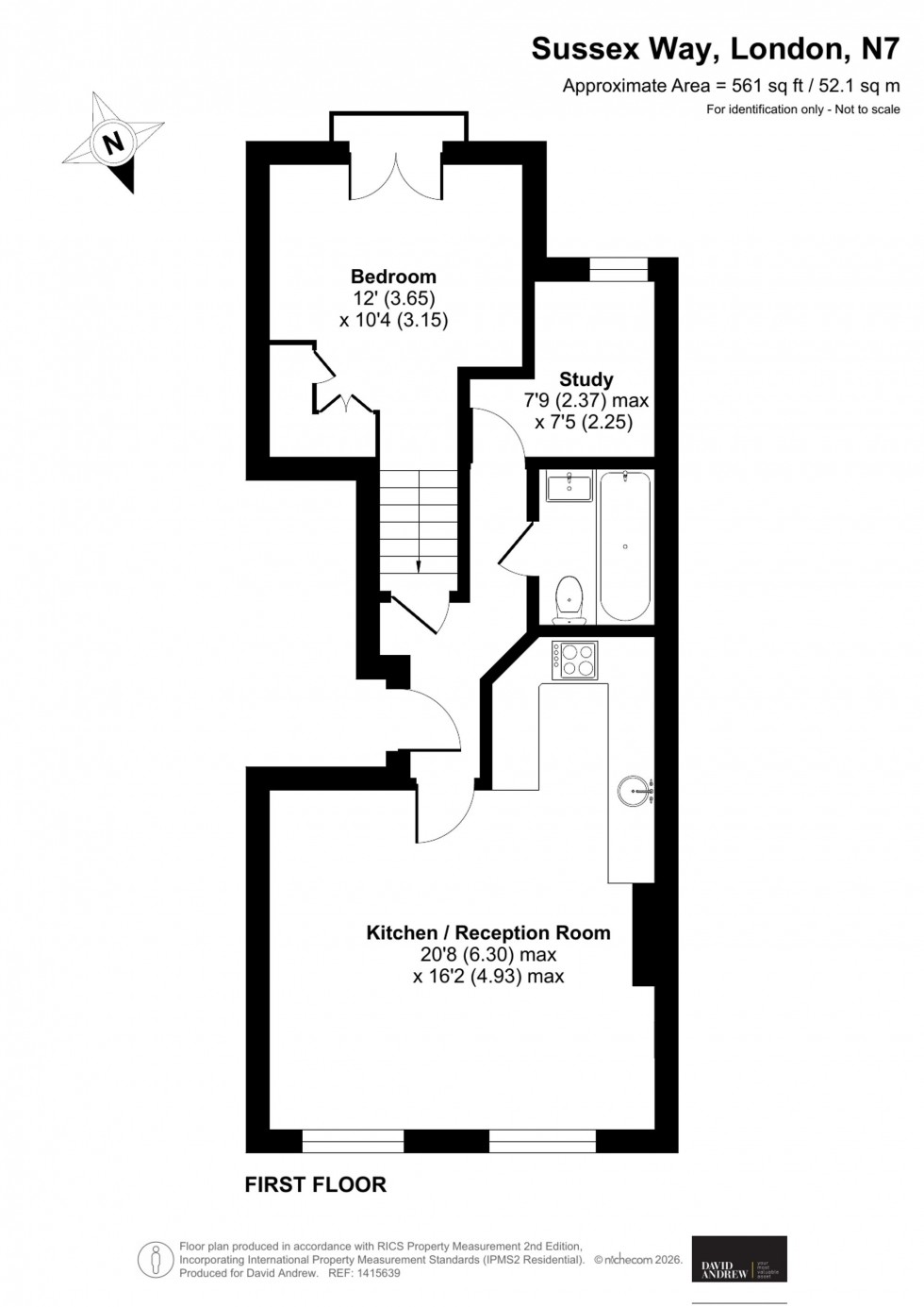 Floorplan for Sussex Way, London, N7