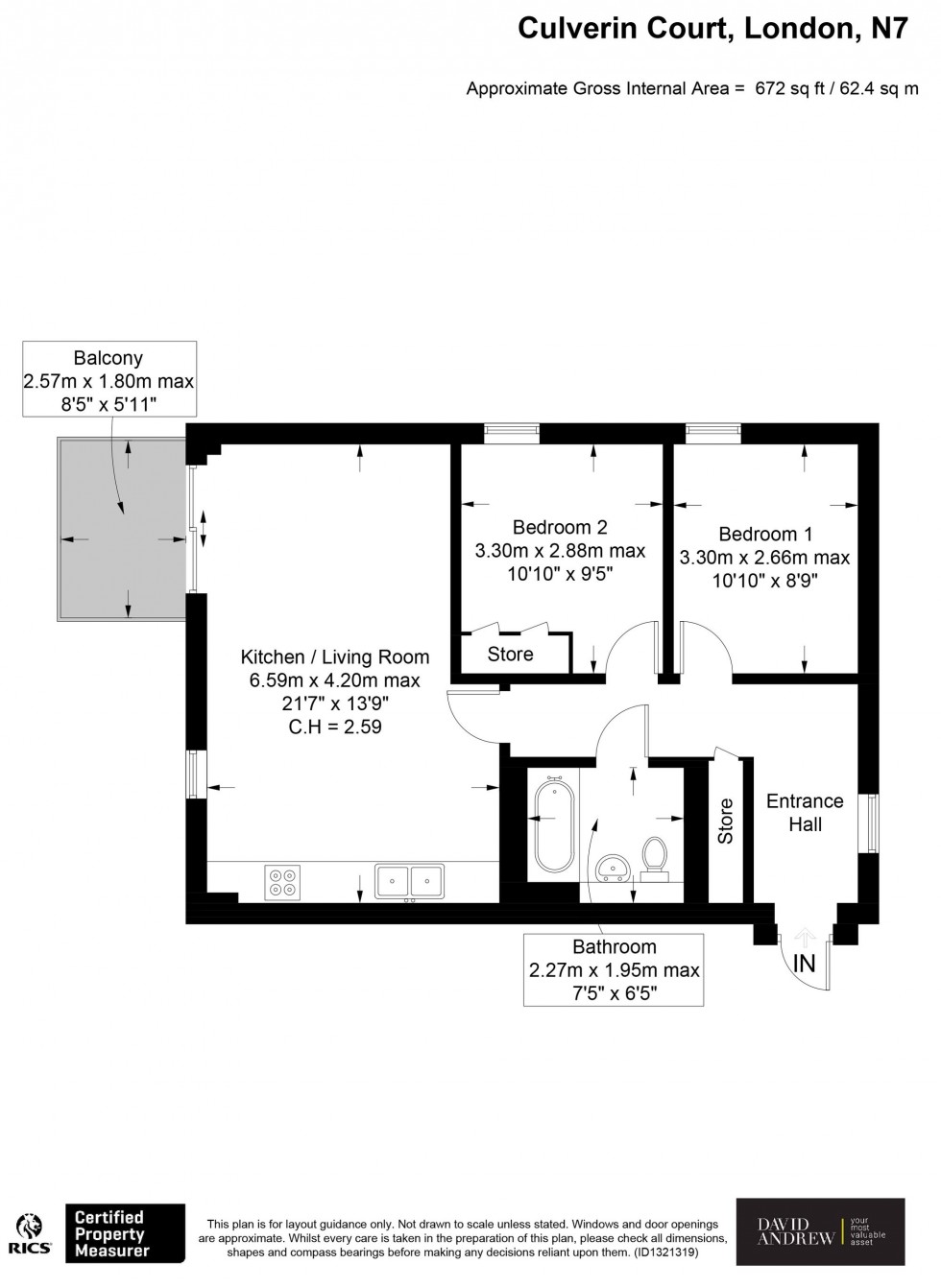 Floorplan for Hornsey Street, Culverin Court, N7