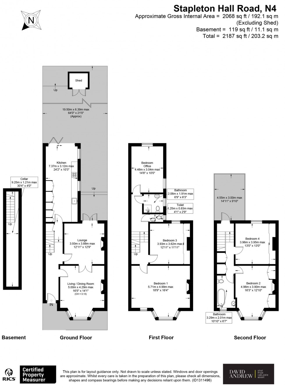Floorplan for Stapleton Hall Road, London, N4