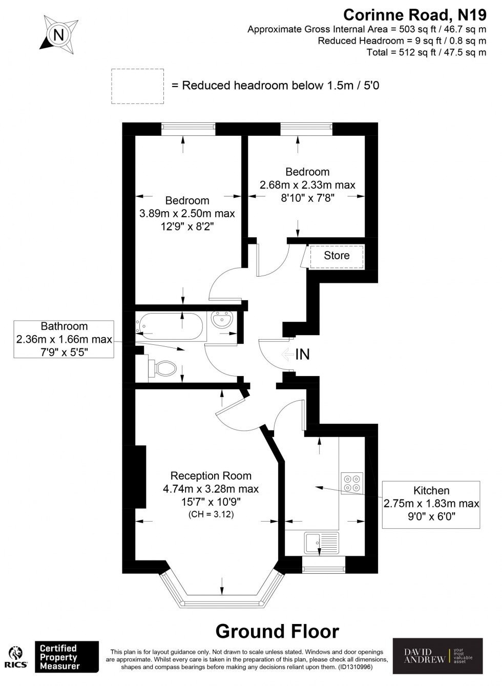 Floorplan for Corinne Road, London, N19