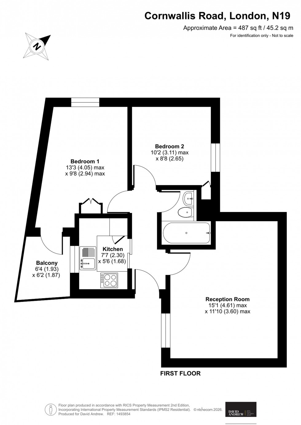 Floorplan for Cornwallis Road, London, N19