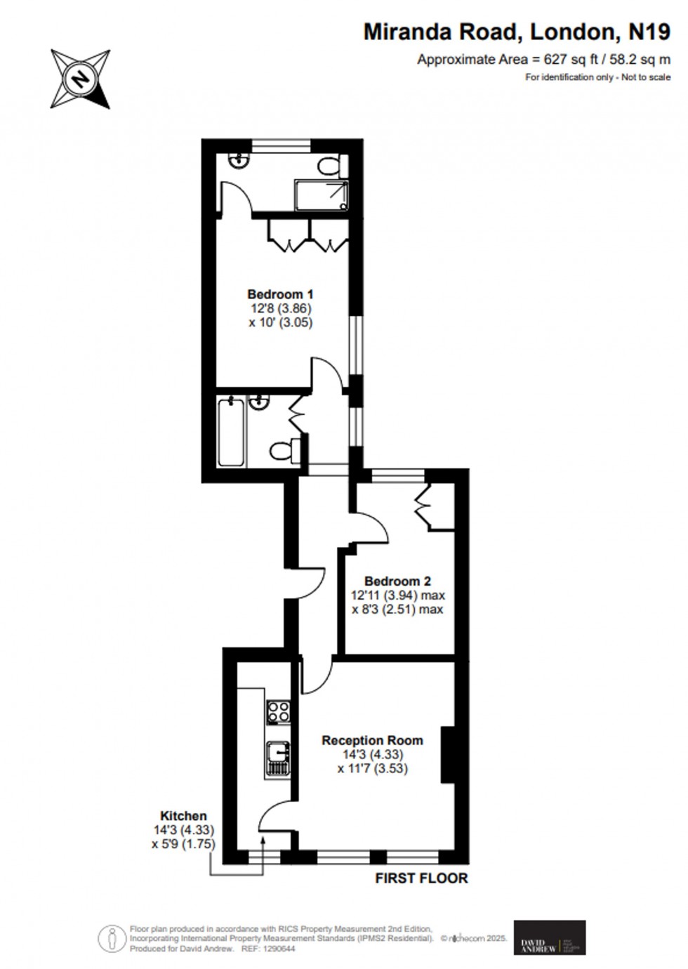 Floorplan for Miranda Road, London, N19