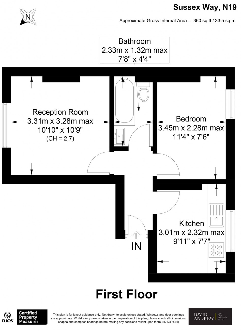 Floorplan for Sussex Way, London, N19