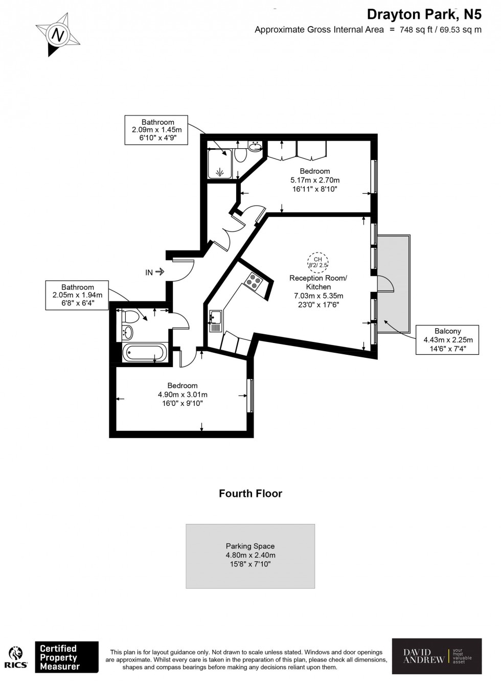 Floorplan for Drayton Park, London, N5