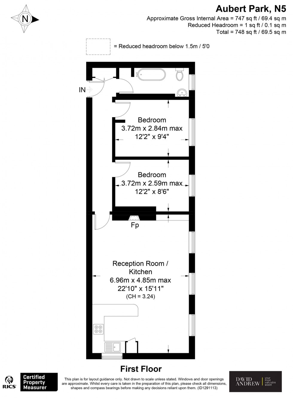 Floorplan for Aubert Park, London, N5