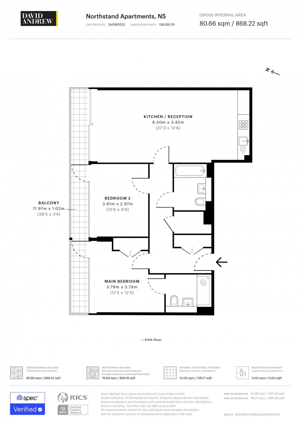Floorplan for Highbury Stadium Square, London, N5