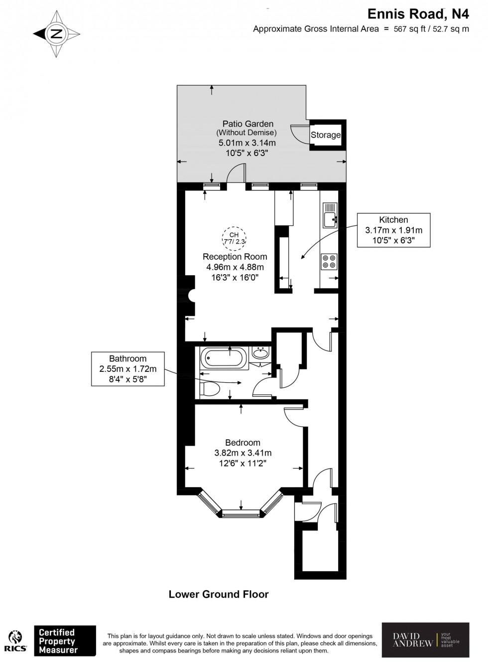 Floorplan for Ennis Road, London, N4
