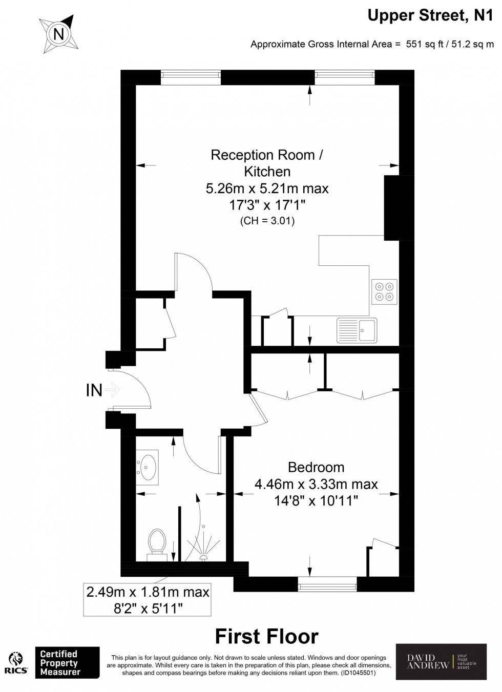 Floorplan for Upper Street, London, N1
