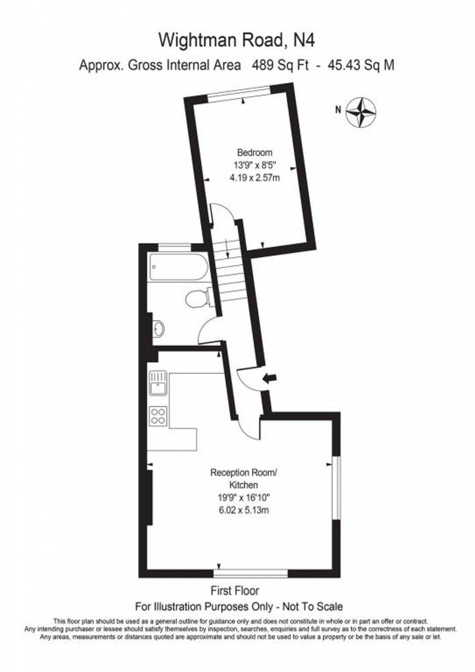 Floorplan for Wightman Road, London, N4