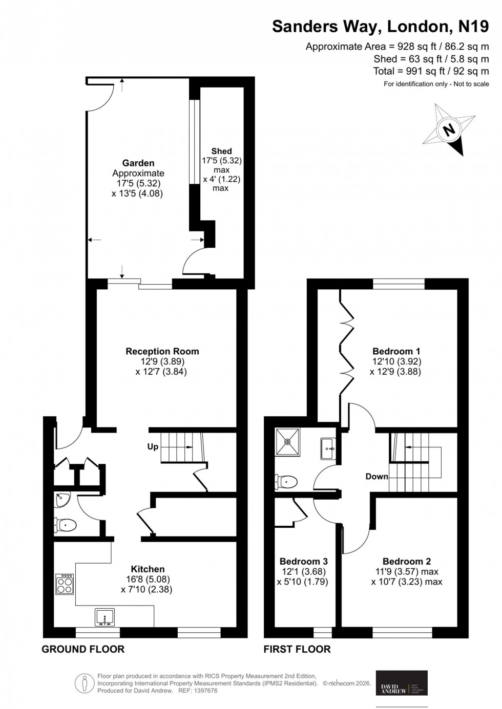 Floorplan for Sanders Way, London, N19