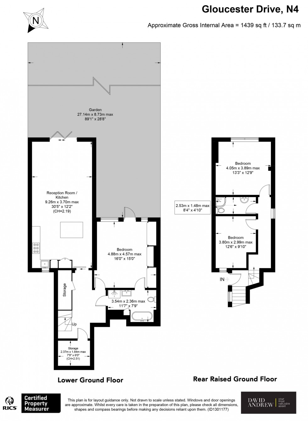 Floorplan for Gloucester Drive, London, N4