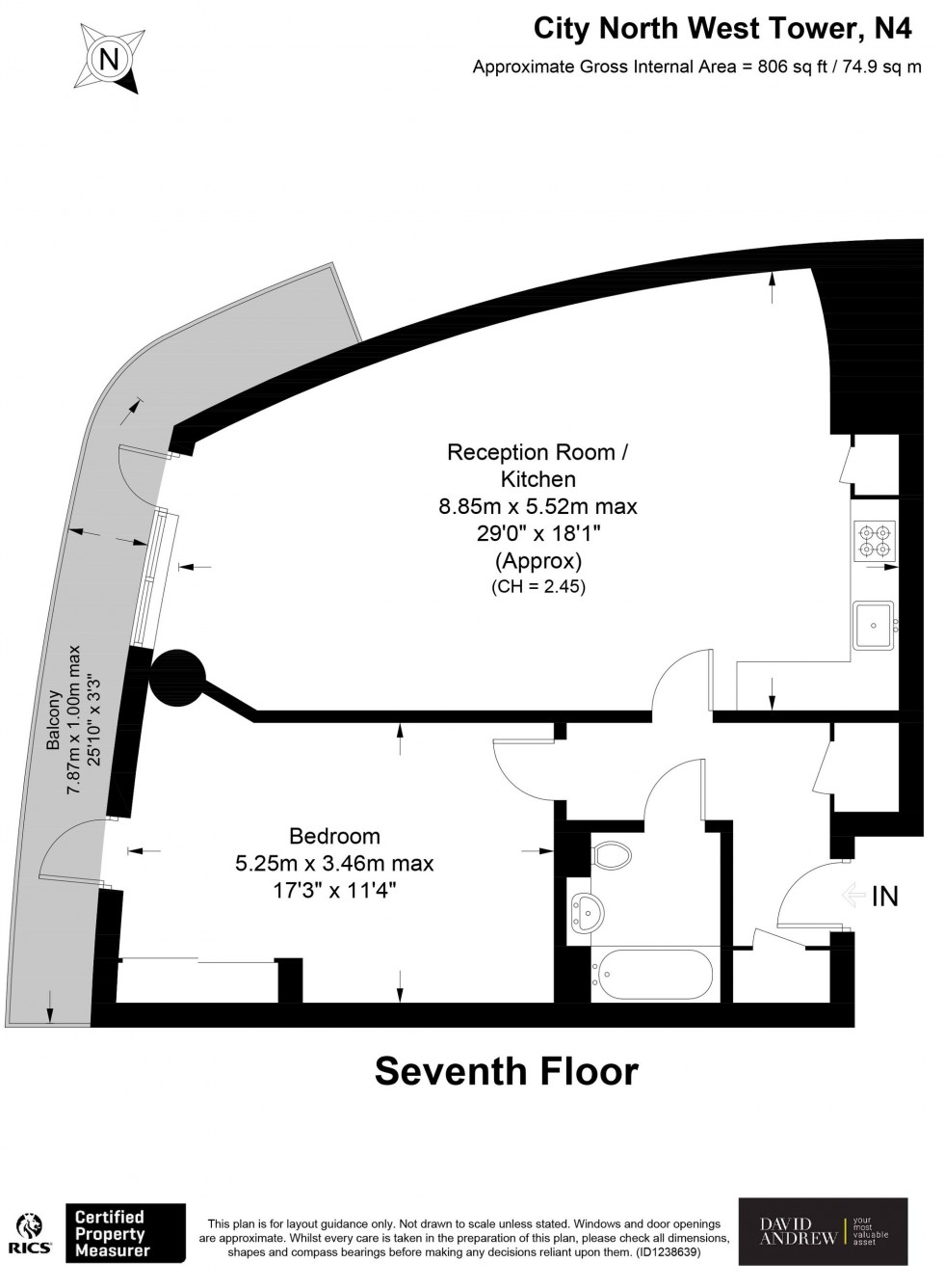 Floorplan for Goodwin Street, City North West Tower, N4