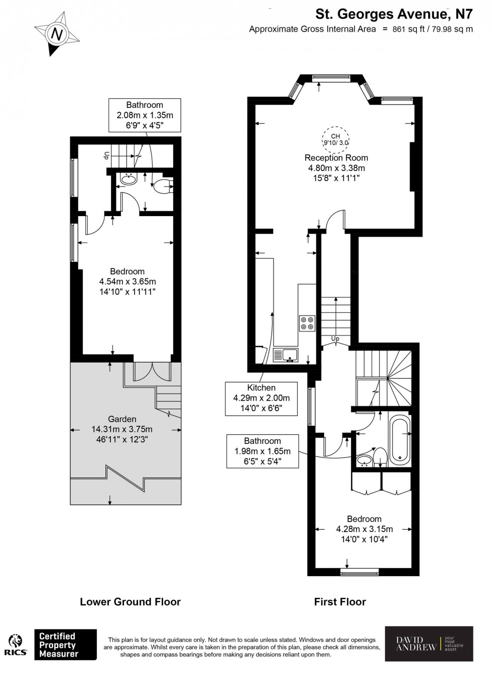 Floorplan for St. Georges Avenue, London, N7