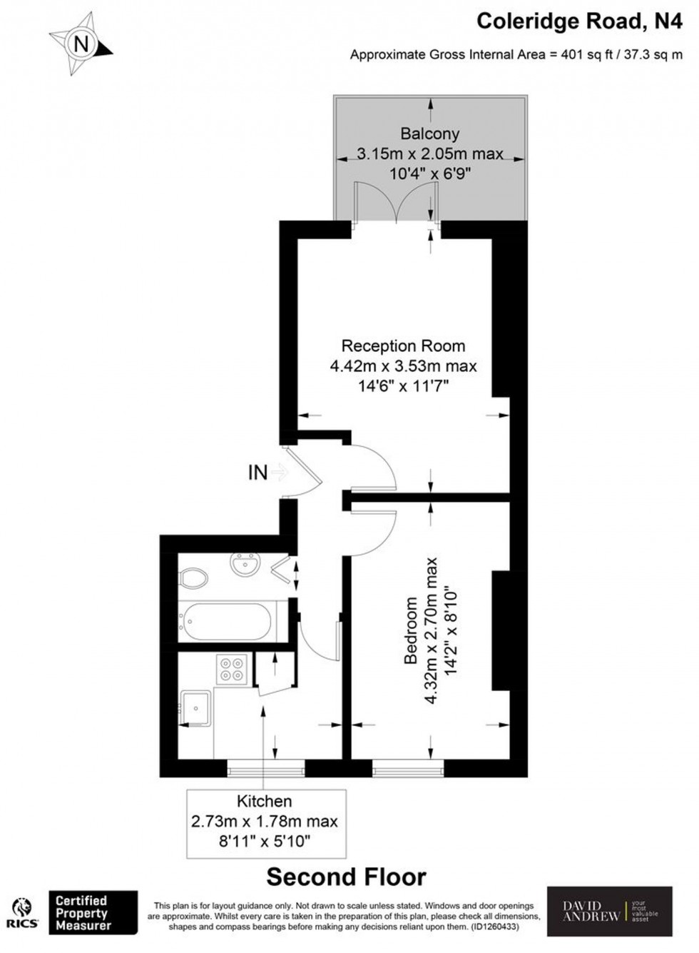 Floorplan for Coleridge Road, London, N4