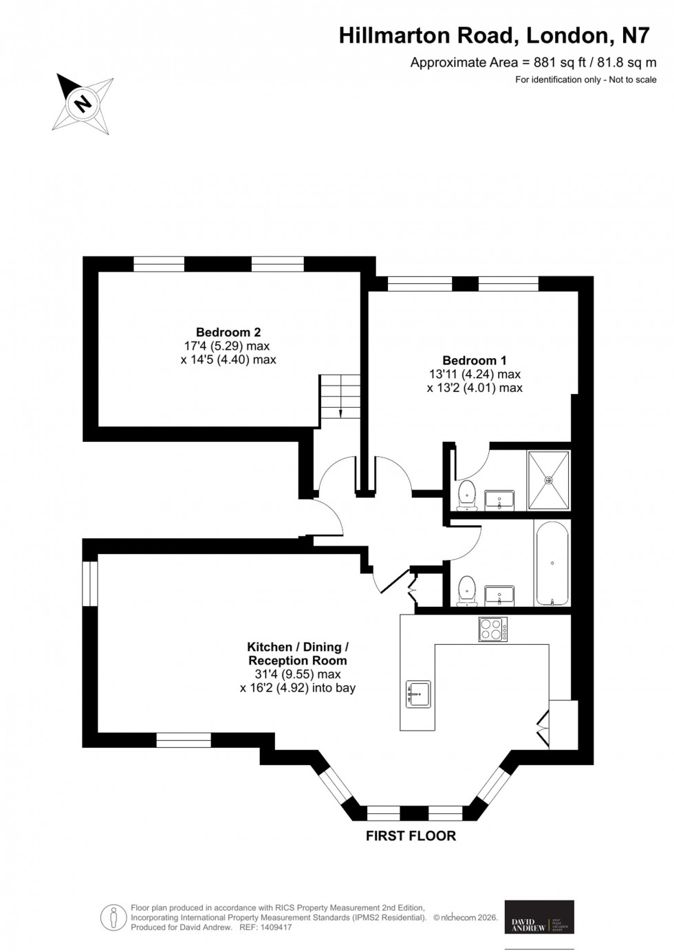 Floorplan for Hillmarton Road, London, N7
