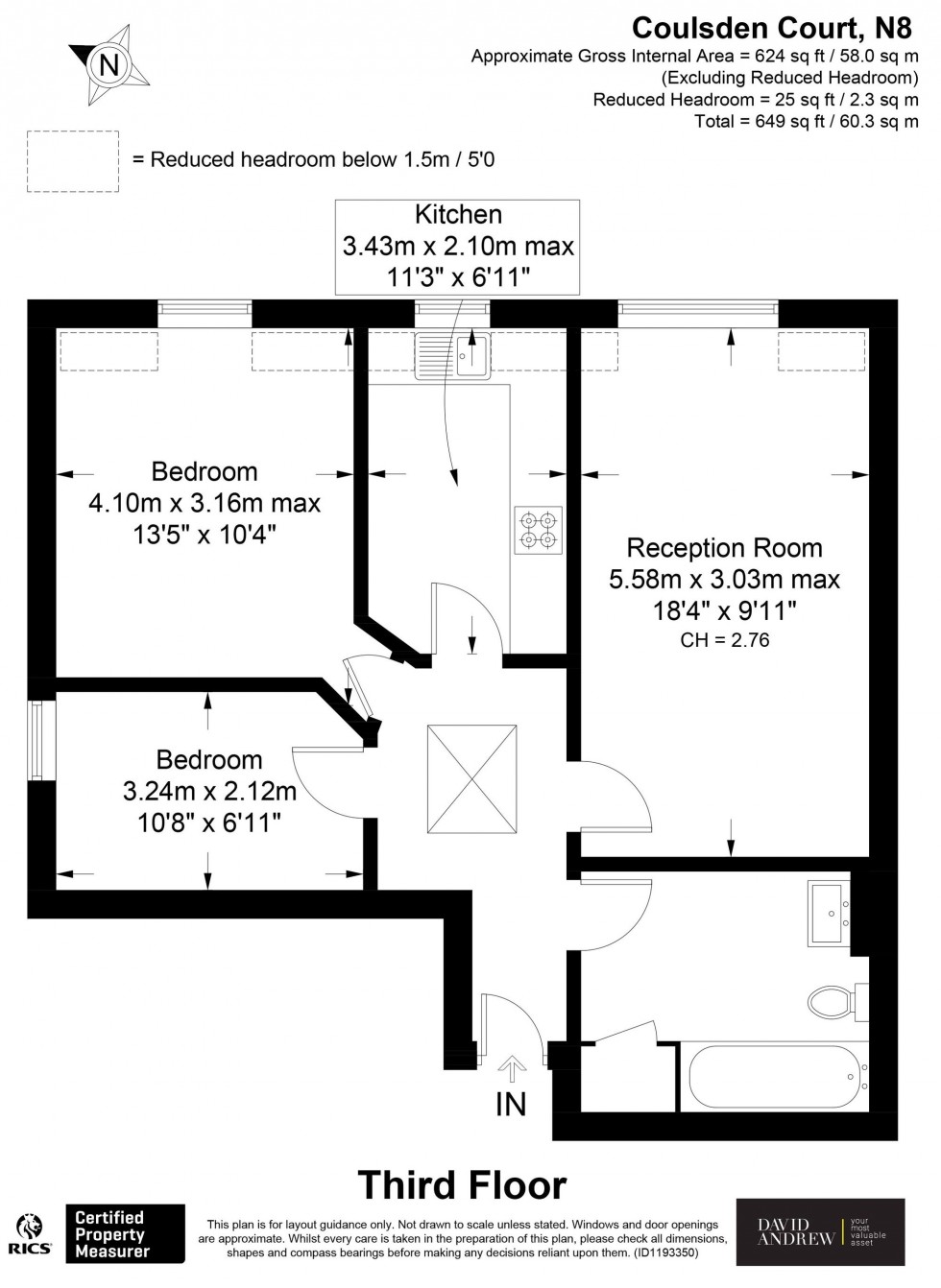 Floorplan for Park Road, Coulsden Court, N8