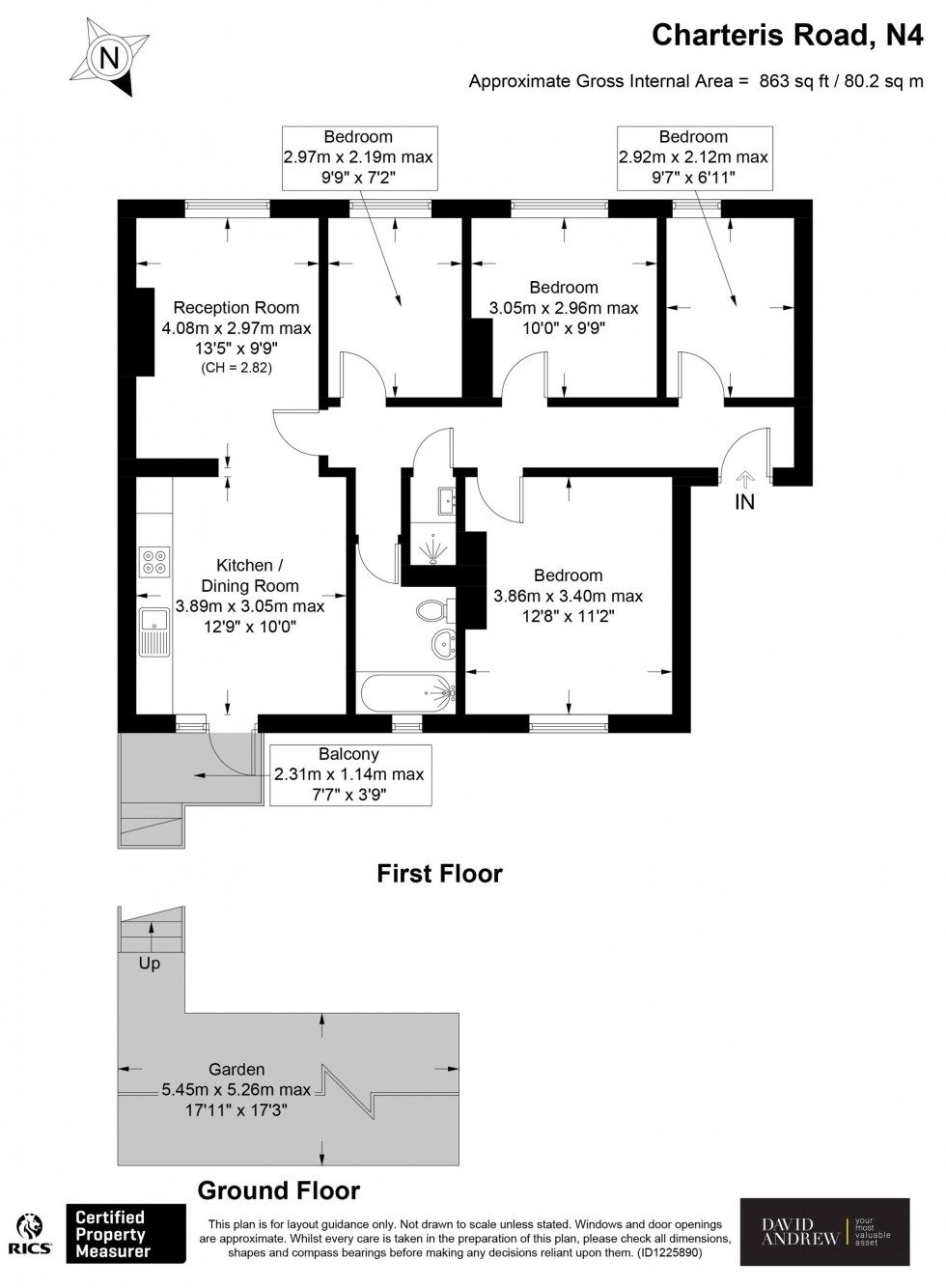 Floorplan for Charteris Road, London, N4