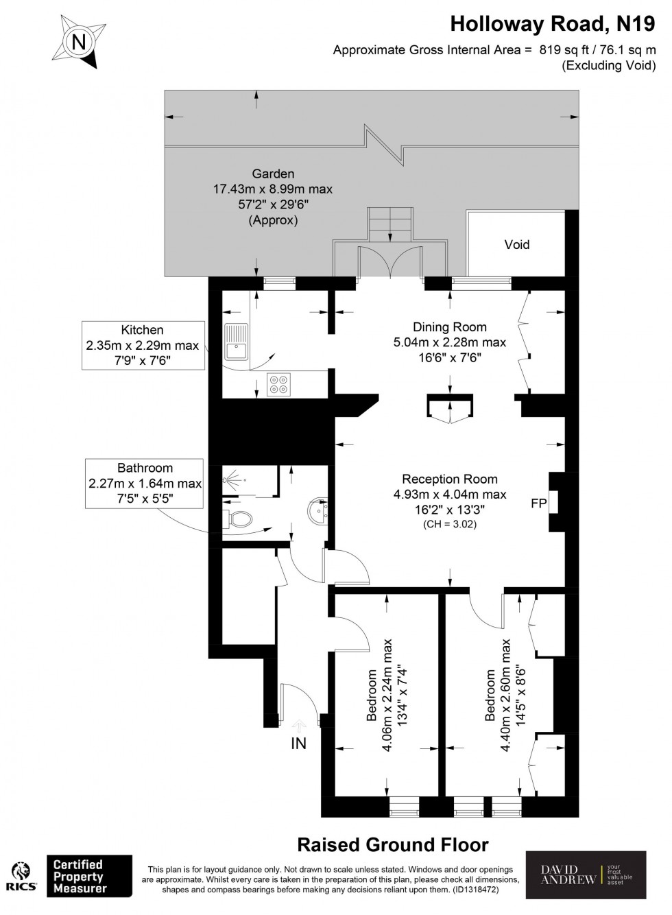 Floorplan for Holloway Road, London, N19