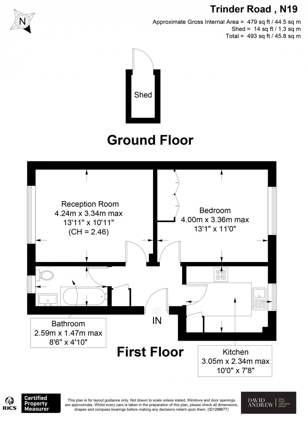 Floorplan for Trinder Road, London, N19