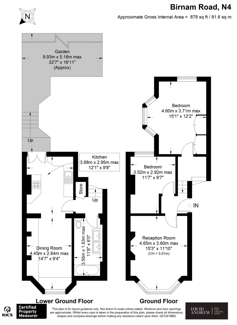 Floorplan for Birnam Road, London, N4