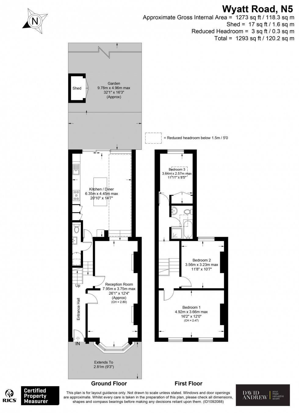 Floorplan for Wyatt Road, London, N5