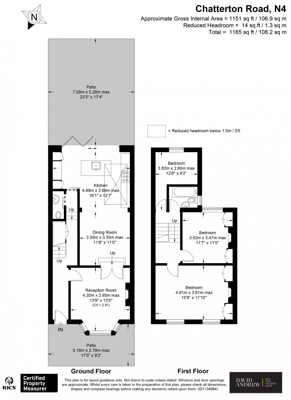 Floorplan for Chatterton Road, London, N4