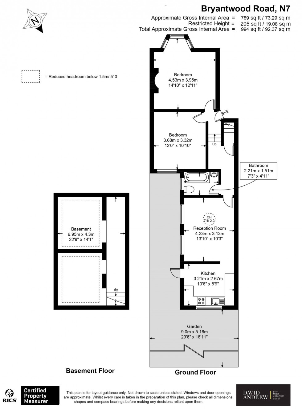 Floorplan for Bryantwood Road, London, N7