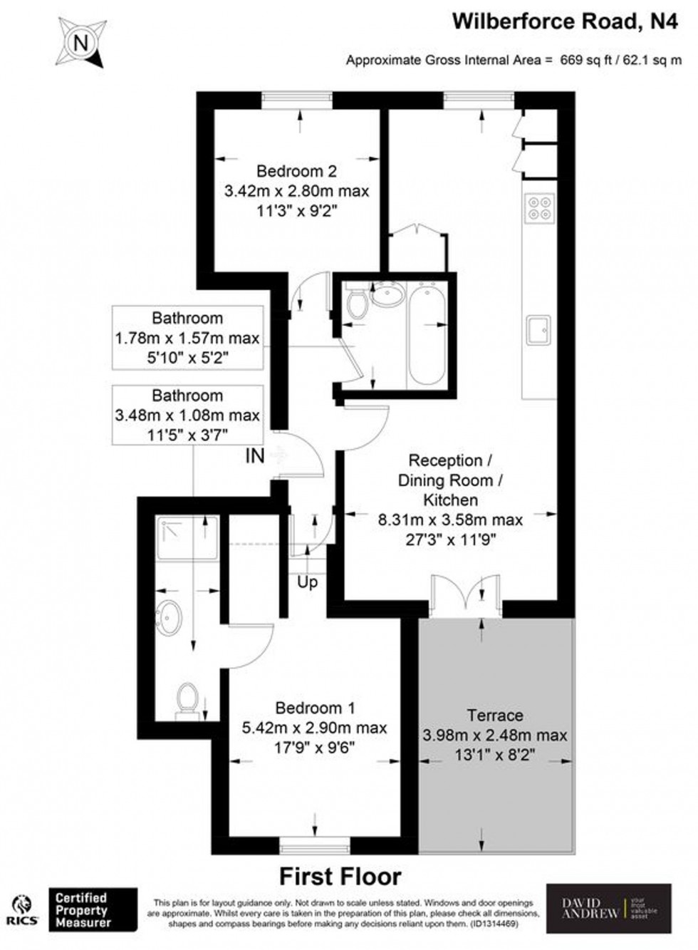 Floorplan for Wilberforce Road, London, N4