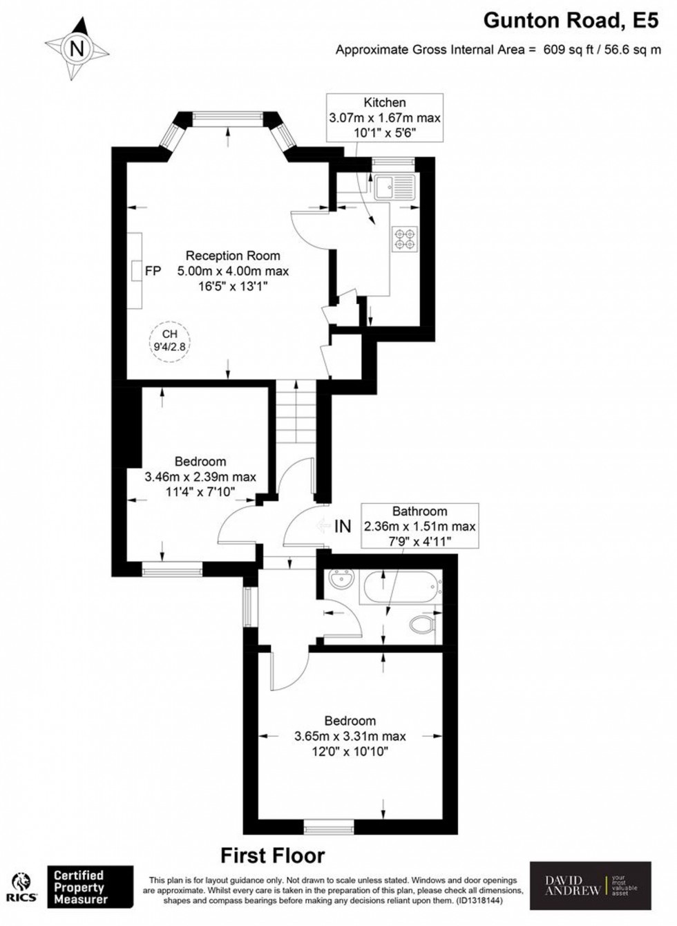 Floorplan for Gunton Road, London, E5