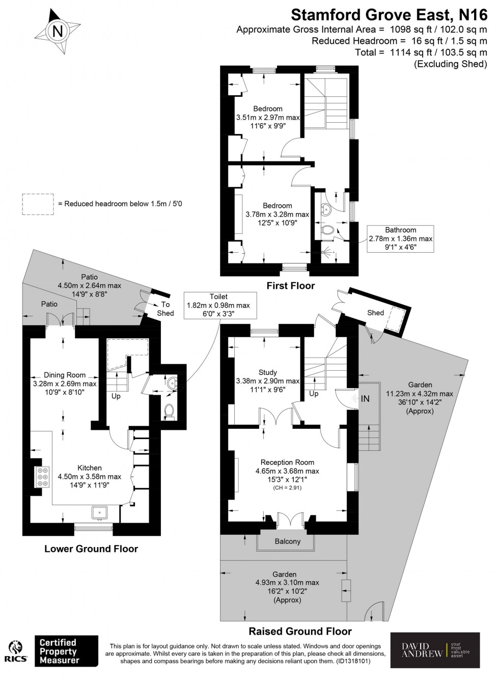 Floorplan for Stamford Grove East, London, N16